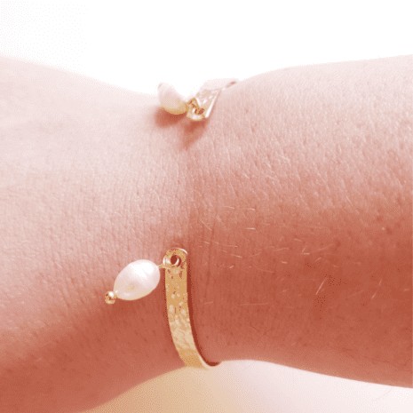 Bracelet jonc martelé et perles ELISA Bracelet jonc martelé et perles ELISA