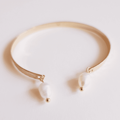 Bracelet jonc martelé et perles ELISA Bracelet jonc martelé et perles ELISA