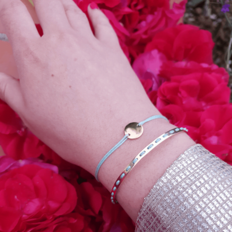 Bracelet cordon pendentif rond mini CALI Bracelet cordon pendentif rond mini CALI