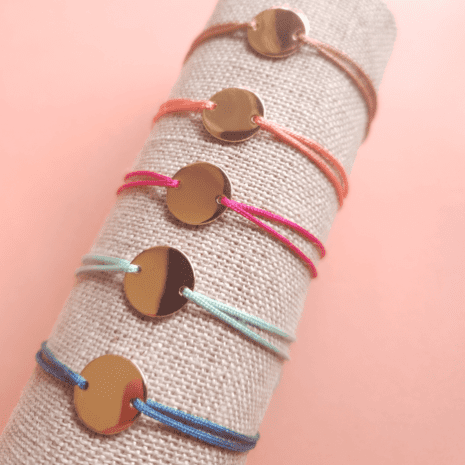 Bracelet cordon pastille CALI Bracelet cordon pastille CALI