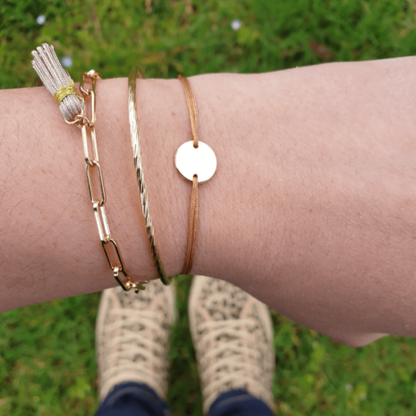 Bracelet cordon pendentif rond mini CALI Bracelet cordon pendentif rond mini CALI