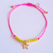Bracelet cordon pendentif étoile mini LILOU rose et jaune