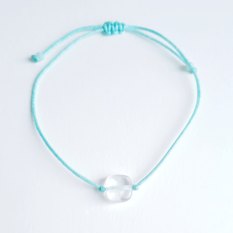 Bracelet cordon et pendentif cristal de roche BAIA