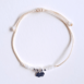 Bracelet cordon argent et pendentif nuage mini CILIA crème