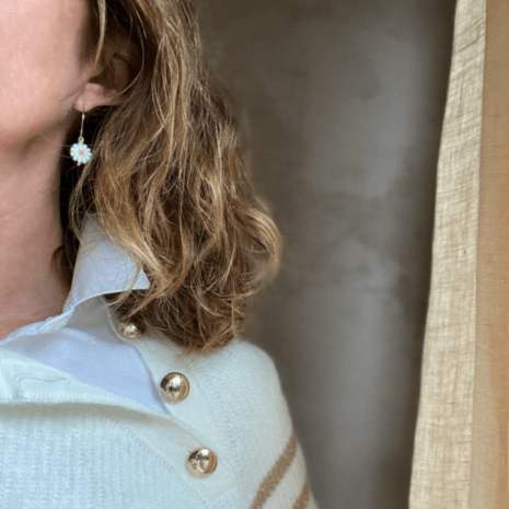 Boucles d'oreilles créoles marguerite mini MARGOT Boucles d'oreilles créoles marguerite mini MARGOT