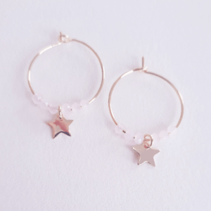Boucles d'oreilles créoles pendentif étoile LILAS