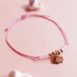 Bracelet cordon argent ou plaqué or et pendentif nuage mini CILIA rose tendre