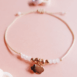 Bracelet cordon argent ou plaqué or et pendentif nuage mini CILIA crème