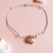 Bracelet cordon argent ou plaqué or et pendentif nuage mini CILIA vert amande