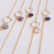 Bracelet chaîne plaqué or pierre naturelle sertie et anneau ARIA