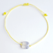 Bracelet cordon et pendentif de verre facetté PRIMA