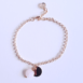 Bracelet chaîne pierre naturelle et pendentif rond NUUN