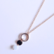 Collier chaîne pierre naturelle pendentif rond et anneau NUUN