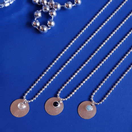 Collier chaîne argent et pierre naturelle DINA Collier chaîne argent et pierre naturelle DINA