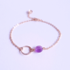 Bracelet chaîne pierre naturelle facettée et anneau ELEA