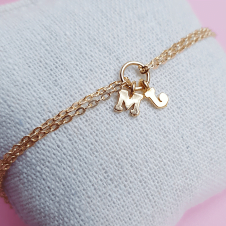 Bracelet chaîne double personnalisé et anneau DUA Bracelet chaîne double personnalisé et anneau DUA