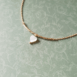 Collier chaîne pendentif strié et cœur de nacre NACA