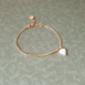 Bracelet chaîne pendentif strié et cœur de nacre NACA