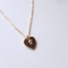 Collier chaîne plaqué or pendentif cœur et perle argent CUO