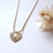Collier chaîne plaqué or pendentif cœur et perle de verre PETRA