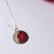 Collier chaîne pendentif rond et cœur de verre TIARA