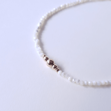 Collier perles pierres naturelles et perles boules ANILIE Collier perles pierres naturelles et perles boules ANILIE