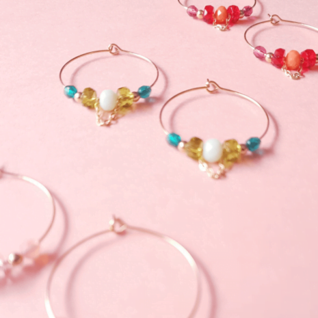 Boucles d’oreilles créoles pendantes cristal CHARLIE Boucles d’oreilles créoles pendantes cristal CHARLIE