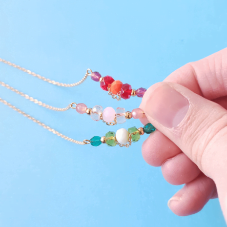 Collier chaîne pendentif perles cristal CHARLIE Collier chaîne pendentif perles cristal CHARLIE