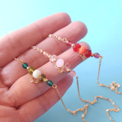 Collier chaîne pendentif perles cristal CHARLIE Collier chaîne pendentif perles cristal CHARLIE