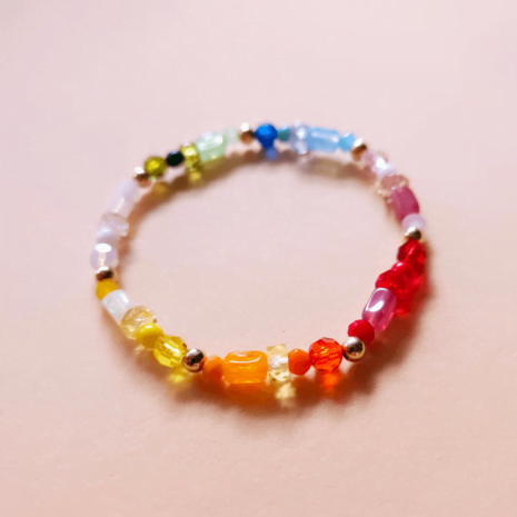 Bracelet perles cristal rainbow argent ou plaqué or DUGA