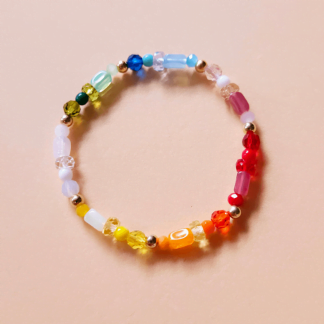 Bracelet perles cristal rainbow argent ou plaqué or DUGA Bracelet perles cristal rainbow argent ou plaqué or DUGA