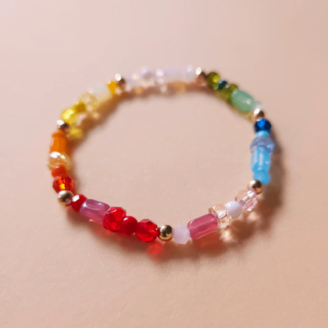 Bracelet perles cristal rainbow argent ou plaqué or DUGA Bracelet perles cristal rainbow argent ou plaqué or DUGA
